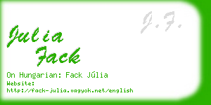 julia fack business card